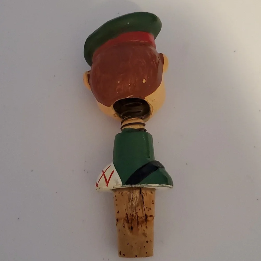 Vintage 1960 Rubens Original Bobblehead Nodder Irishman Wine Cork Bottle Stopper